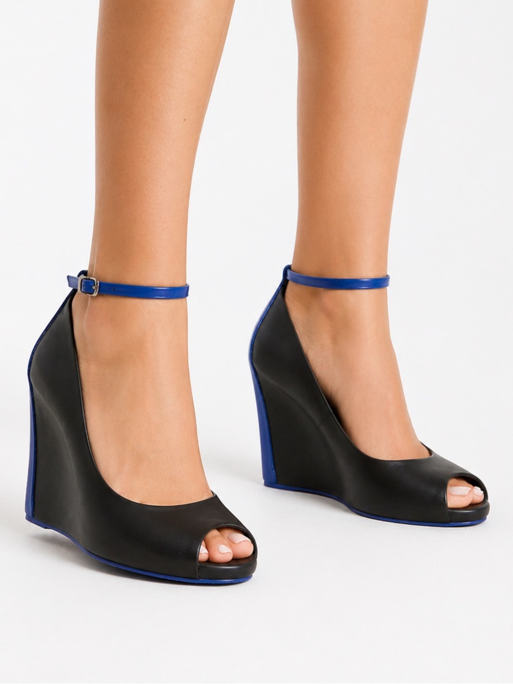 Melissa Peep Toe Ankle Strap Wedges